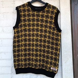 Enjoi black and yellow sweater vest size large